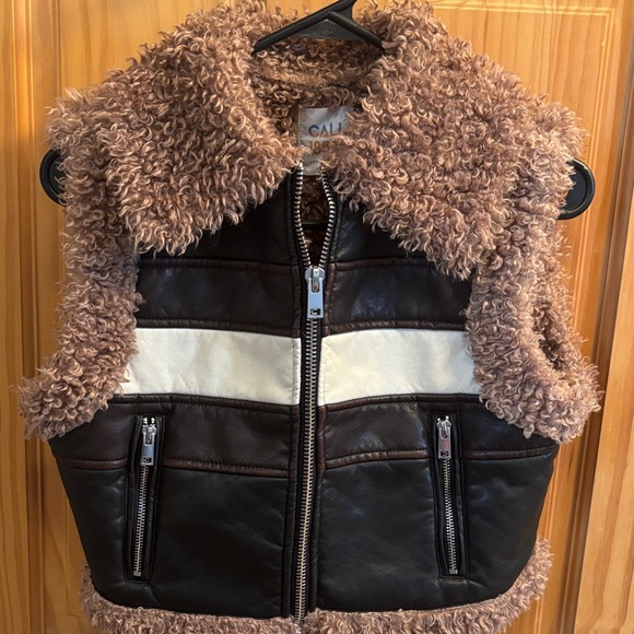 Cali1850 Jackets & Blazers - Brown and Cream Faux Fur Vest